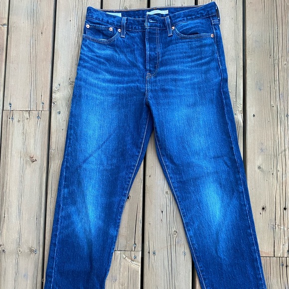 LEVI’S Wedgie Fit Dark Wash Denim High Waisted Tapered Fit - Picture 3 of 7